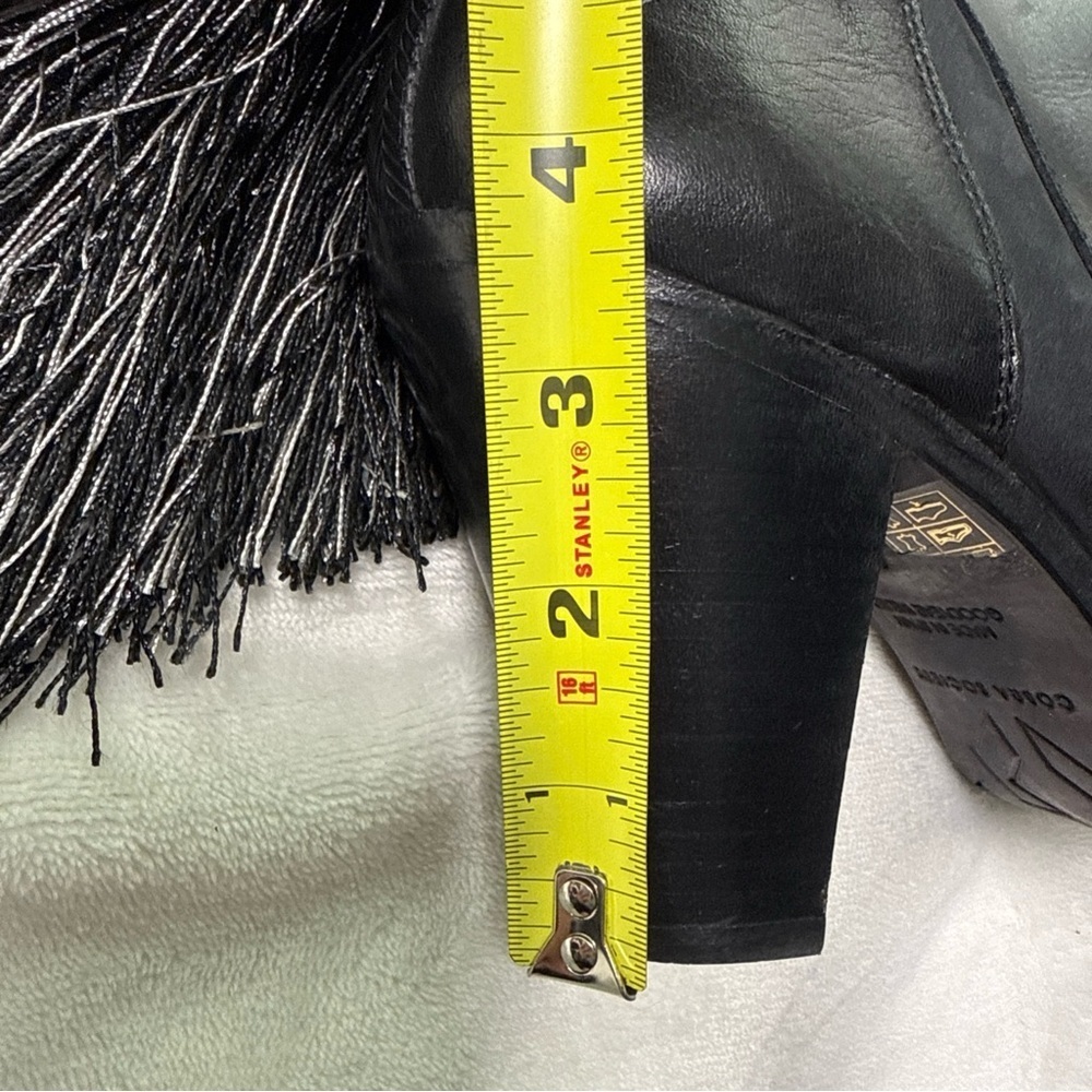 Cobra Society Leather black fringe western heeled boot Size 40 (US 9) Pull On - Picture 13 of 14
